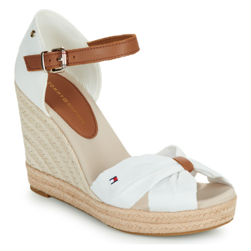 Chaussures Femme Espadrilles Tommy Hilfiger BASIC OPEN TOE HIGH WEDGE Blanc