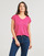 Vêtements Femme T-shirts manches courtes Pieces PCBILLO TEE LUREX STRIPES Rose