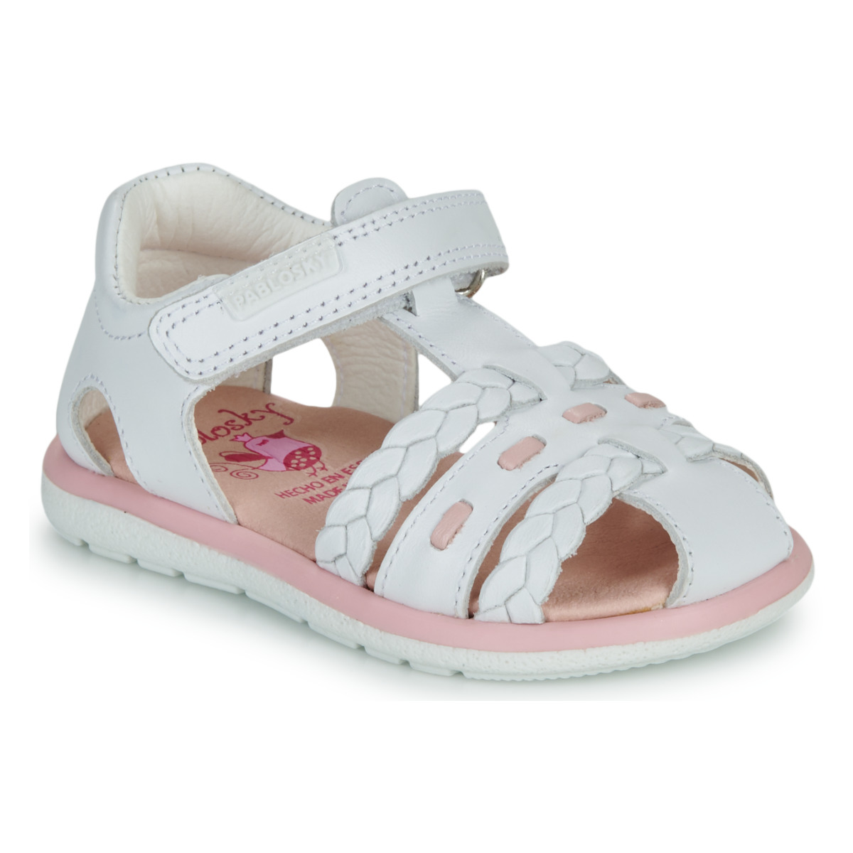 Chaussures Fille Sandales et Nu-pieds Pablosky  Blanc / Rose