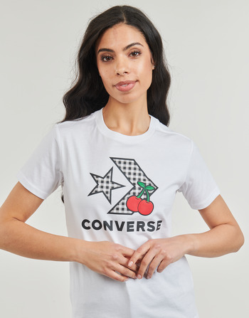 Converse CHERRY STAR CHEVRON INFILL TEE WHITE Blanc