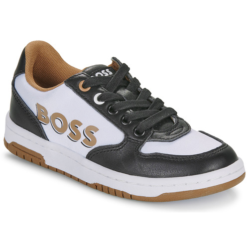 Chaussures Garçon Baskets basses BOSS CASUAL J50861 Noir / Blanc / Camel