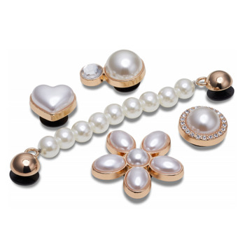 Crocs Dainty Pearl Jewelry 5 Pack Blanc / Doré