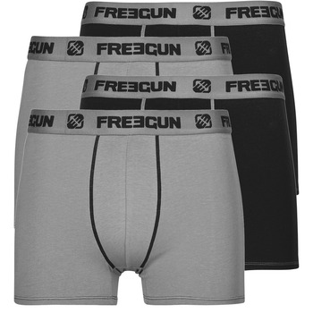 Freegun BOXERS COTON P2 X4 Gris / Noir