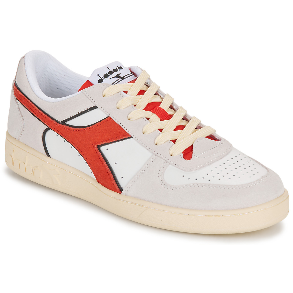 Diadora MAGIC B LOW SUE Blanc Rouge Chaussure pas cher avec Shoes Chaussures Baskets basses 105 00