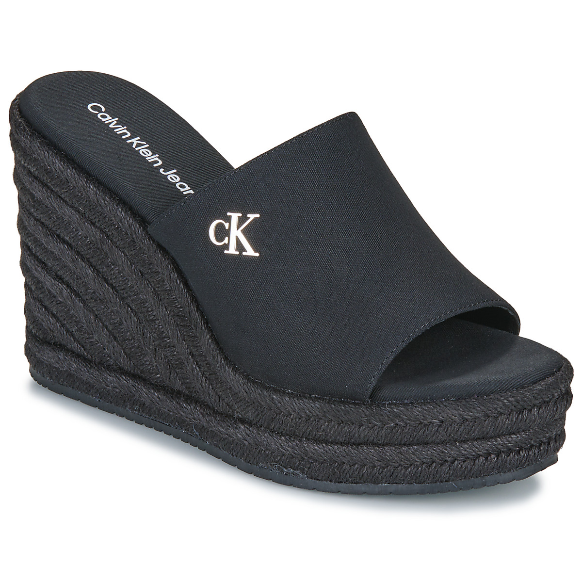 Chaussures Femme Sandales et Nu-pieds Calvin Klein Jeans WEDGE ROPE SLIDE MG Noir