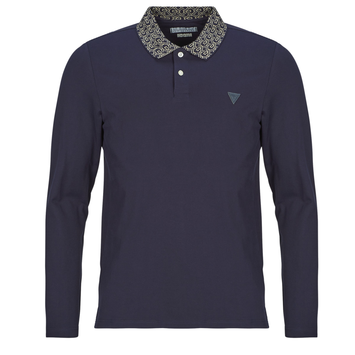 Vêtements Homme Polos manches longues Guess STU LS POLO Marine