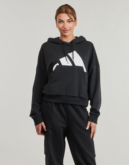 Adidas Sportswear Essentials Big Logo French Terry Loose Hoodie Noir