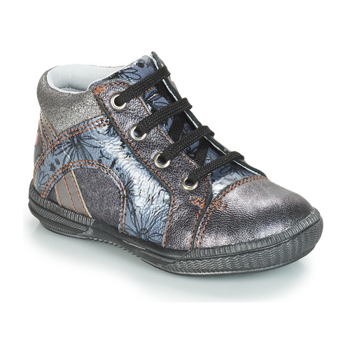 Chaussures Fille Boots GBB ROSETTA Argenté / Bleu