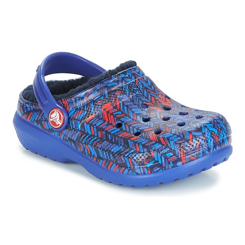 Chaussures Enfant Sabots Crocs CLASSIC LINED GRAPHIC CLOG K Bleu