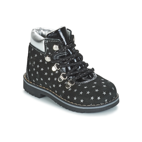 Chaussures Fille Boots Citrouille et Compagnie JORDA Noir / Argent